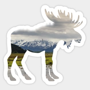 Moose shape design Alaska Sticker